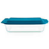 Pyrex® Deep 9 x 13" Rectangular Glass Baking Dish with Blue Lid